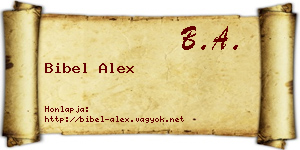 Bibel Alex névjegykártya